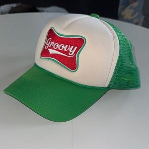 Groovy embroidered Green trucker hat